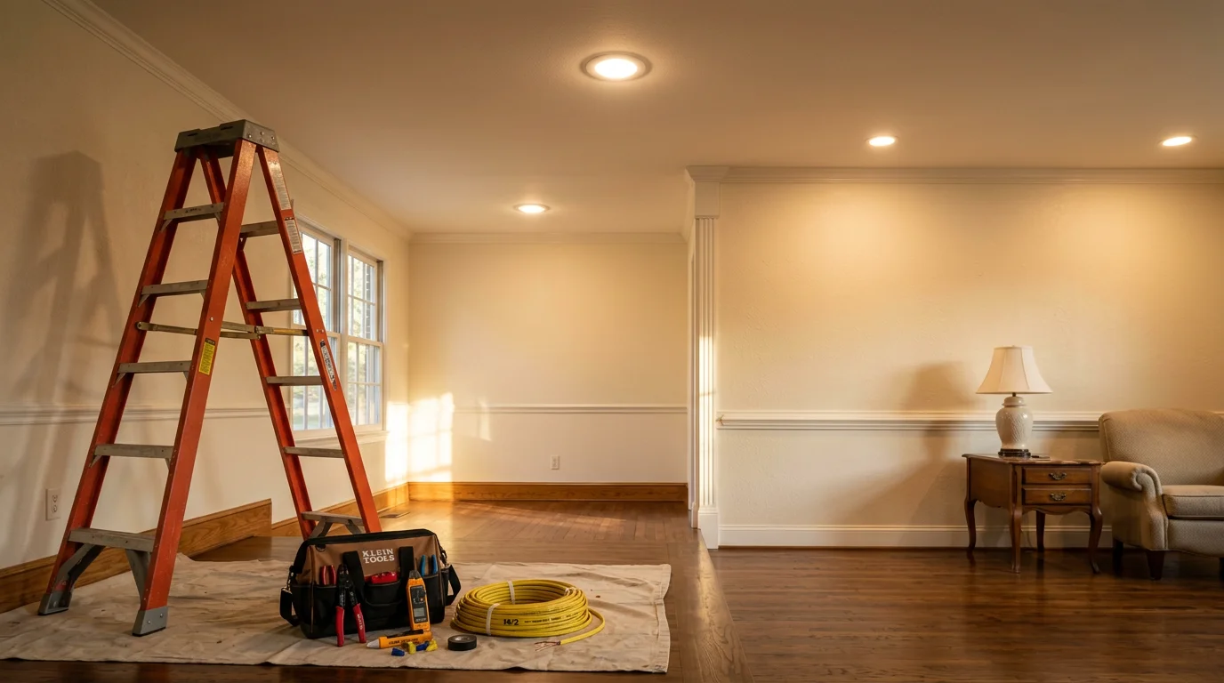 Professional holiday lighting installation on residential home in Blount County